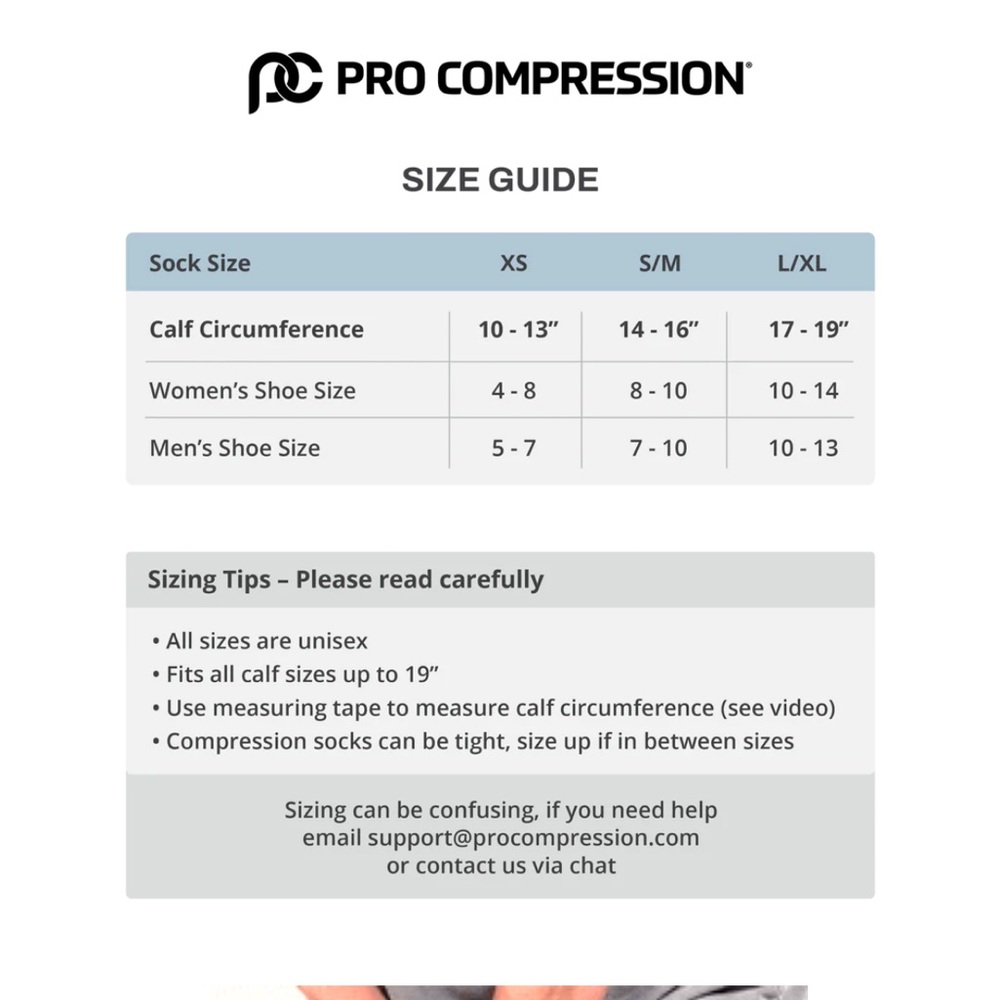 Pro Compression Marathon Socks Size Small/Medium - Picture 2 of 2